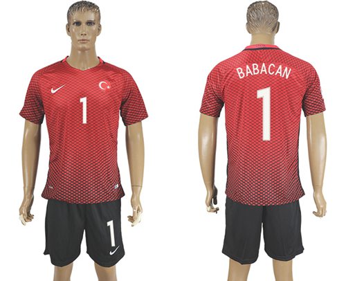 Turkey #1 Babacan Home Soccer Country Jersey - Click Image to Close